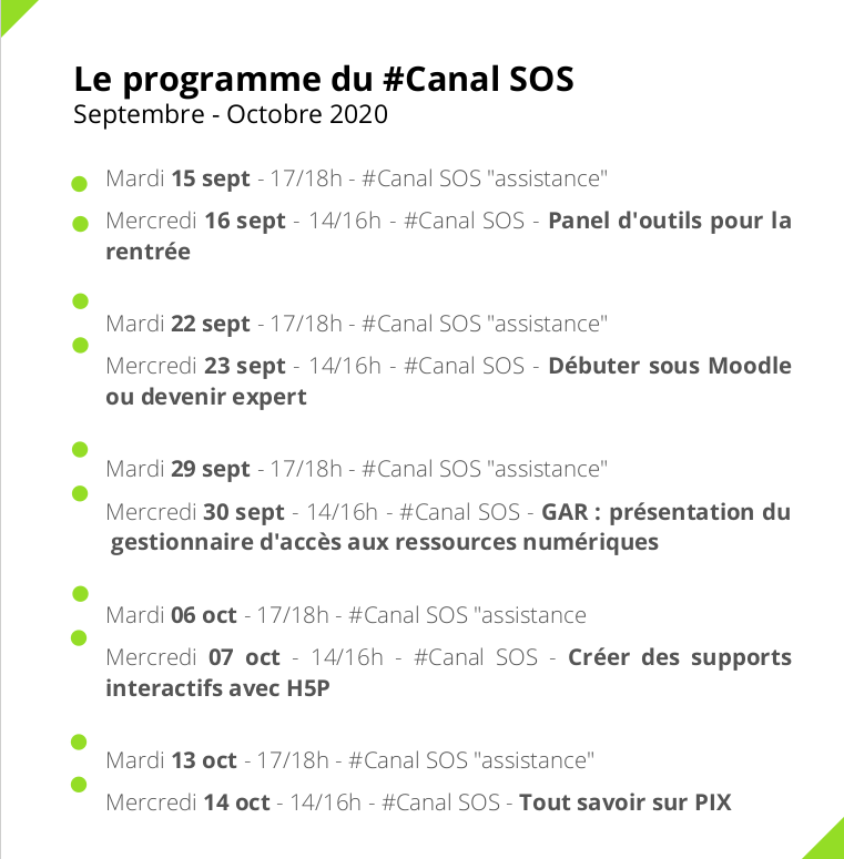 Programme Rentrée 2020