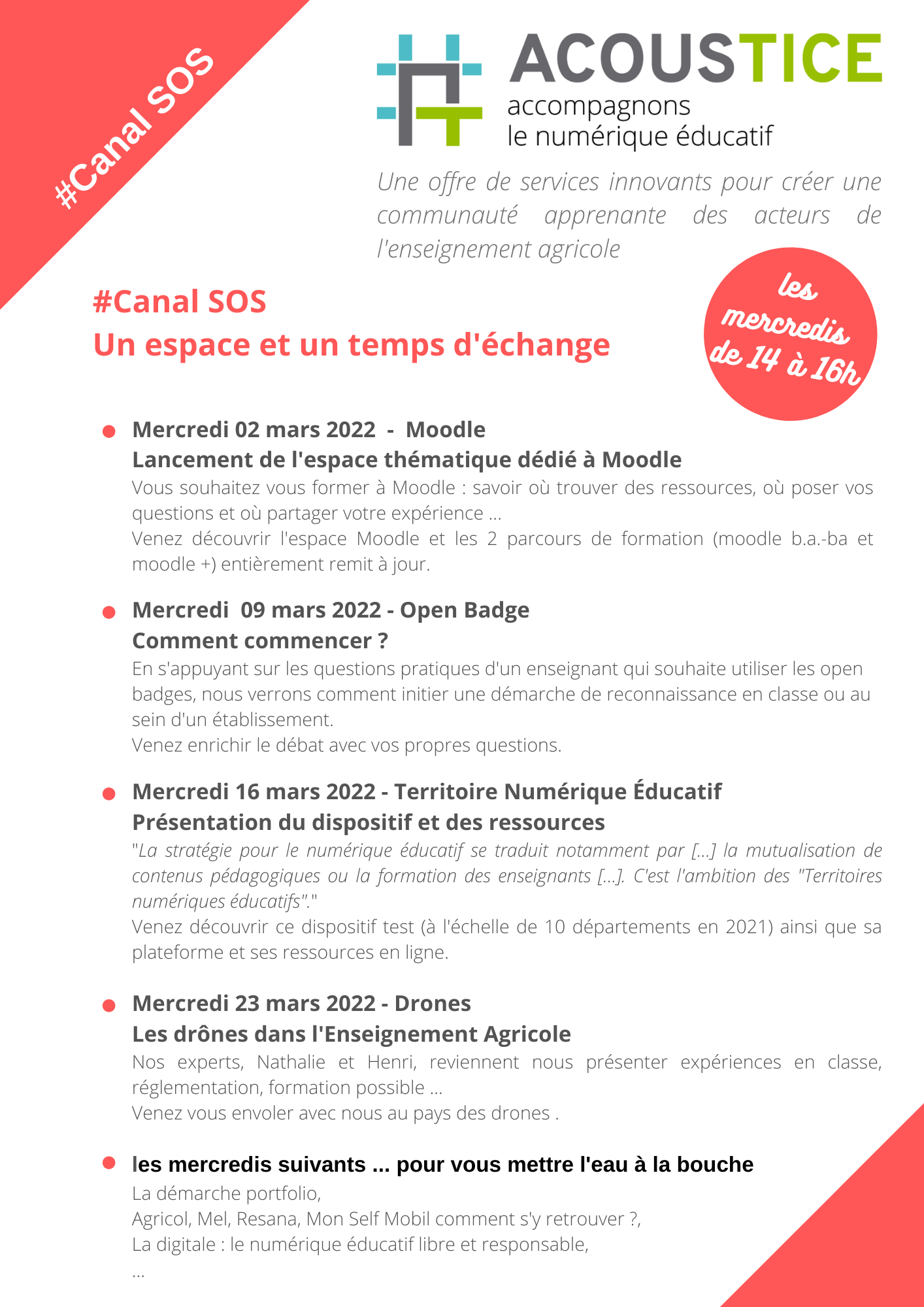 programme mars 2022