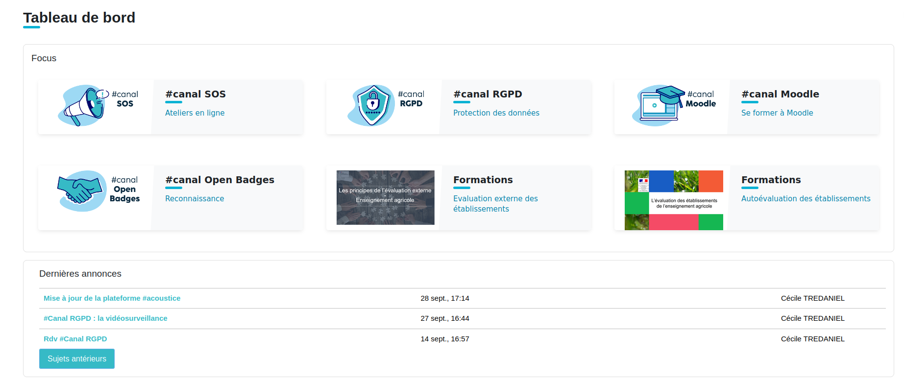 nouveau tableau de bord